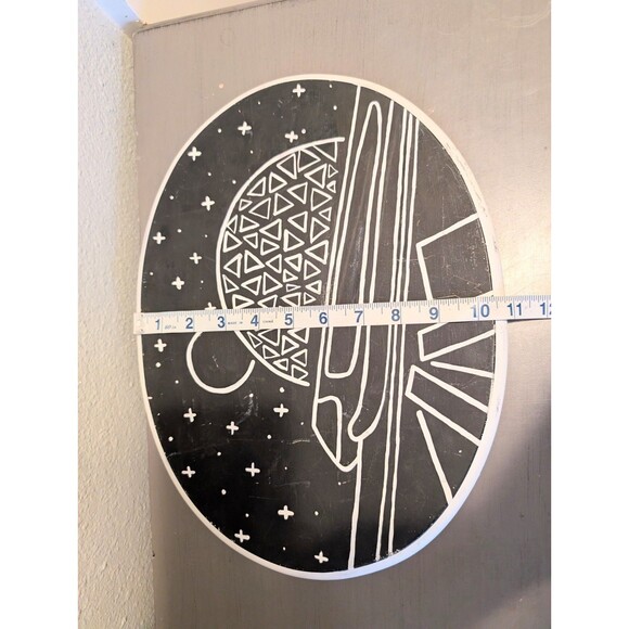 Epcot-Inspired Hand-Painted Wood Wall Art | Spaceship Earth Monorail Disney - Picture 2 of 10